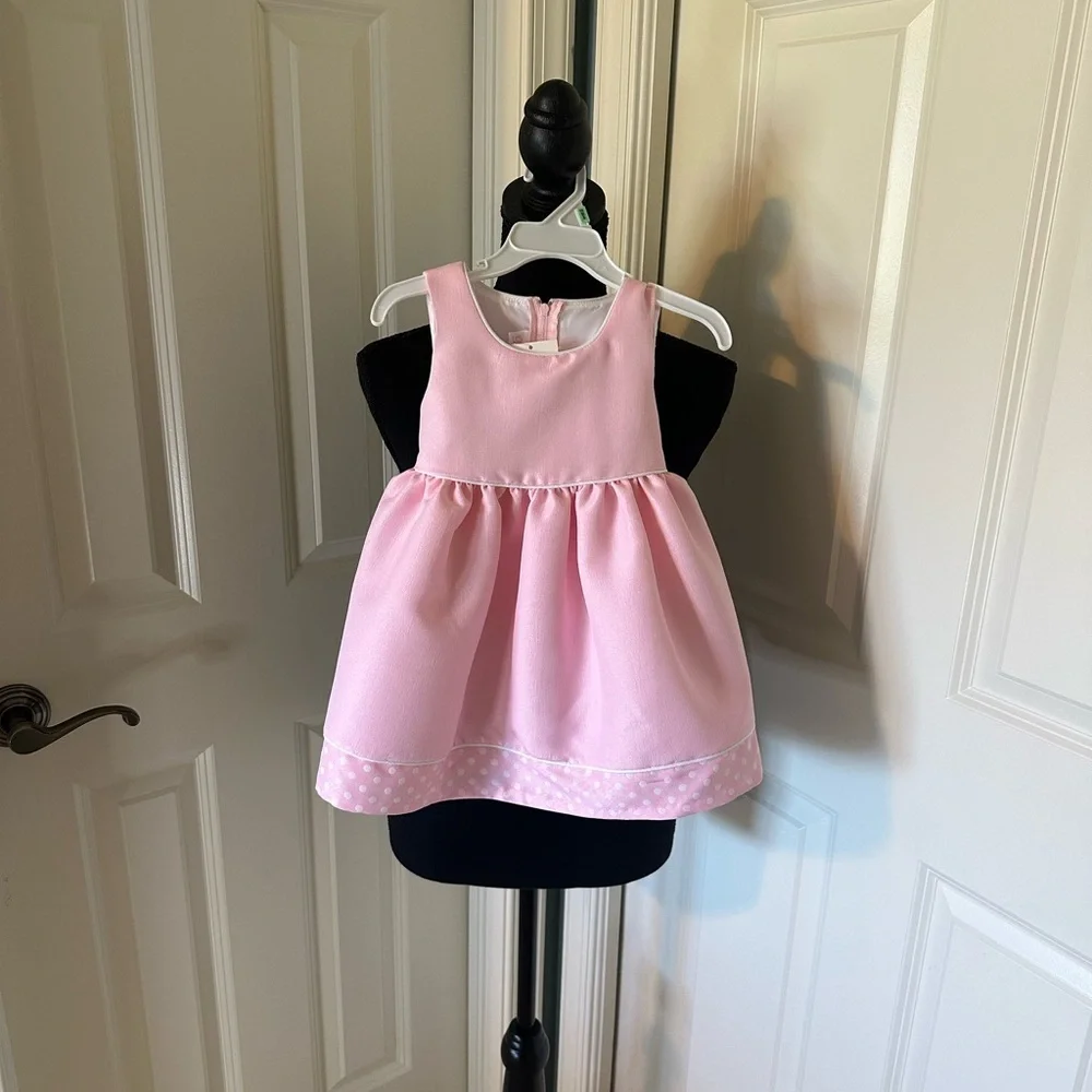 NWT Bonnie Baby Pink Polka Dot Kids Coat and Dress Set